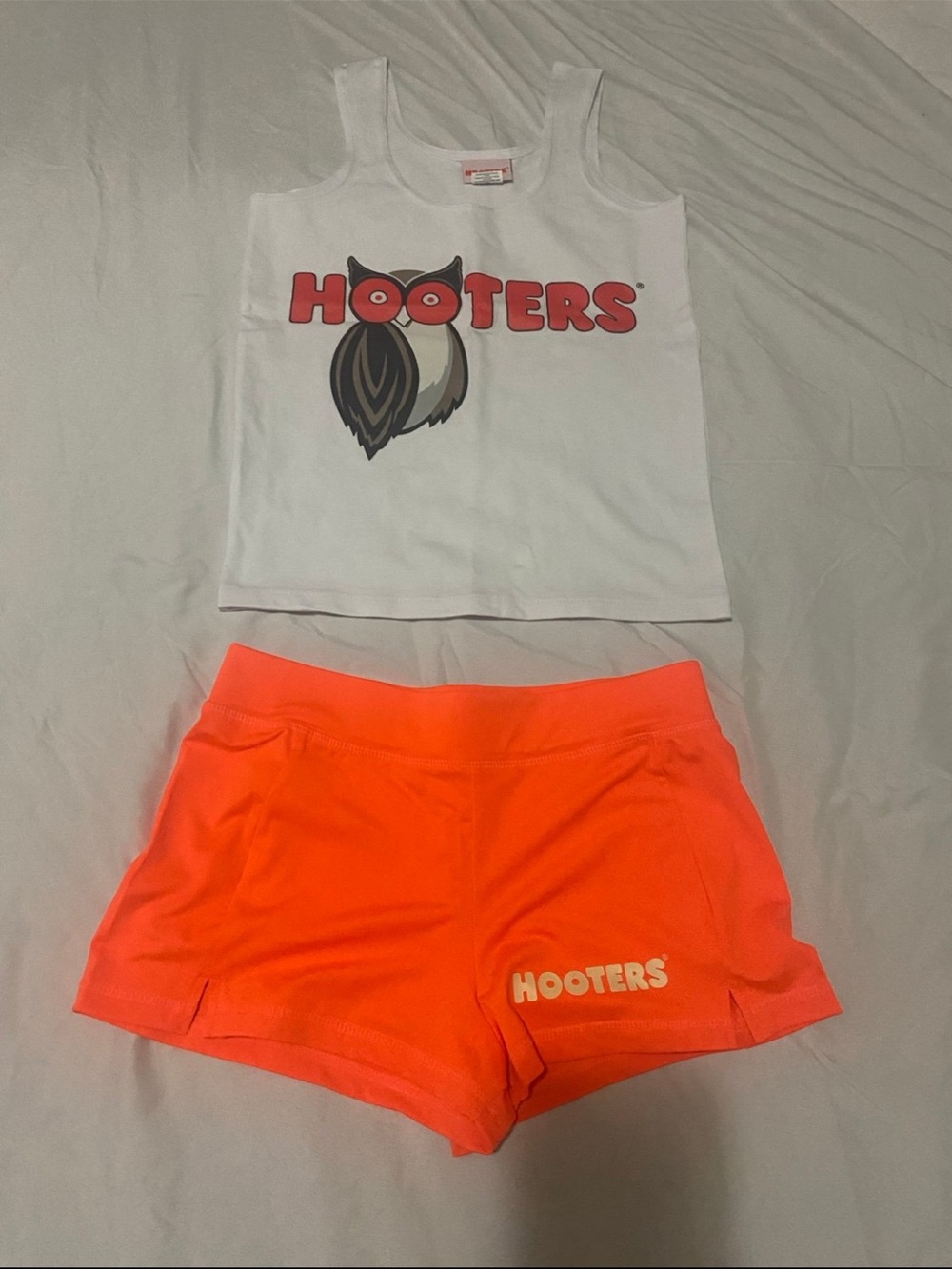 Hooters Halloween Neon Orange Women's Athletic Shorts Costume